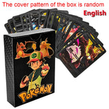 55PCS Pokemon Cards Vmax GX Gold Foil Flash Box Party Interactive Game English Spanish Colorful Game Battle Collection Card Gift