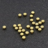 50pcs 6mm Tibetan Silver Gold Color Metal Spacer Loose Daisy Bead For Jewelry Making Needlework Finding DIY Bracelet Accessories