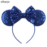 Colorful Sequins 5"Bows Mouse Ear Headbands for Adults Girls Festival Party Hair Accessories Women Girls Rainbow Hairbands