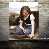 Arthyx,Print Love On The Look Out Of William Adolphe Bouguereau Oil Paintings On Canvas,Classical Wall Picture Living Room Decor