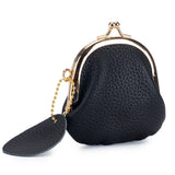 Coin Purse Kiss Lock Coin Purse for Women Large Capacity Coins Pouch Vintage Change Purse Genuine Leather Small Wallet for Women