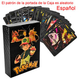 55PCS Pokemon Cards Vmax GX Gold Foil Flash Box Party Interactive Game English Spanish Colorful Game Battle Collection Card Gift