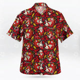 2026 Pokémon Printed Tropi Pokemon Magikarp Button Up Red Hawaiian Shirt Men's T-Shirt Children's Clothing Tee Y2k Woman