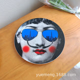 Italian Vintage Face Decorative Wall Plate For Home Bar Background Decor Handcrafted Hanging Ornament Unique Gift