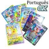 100Pcs Portuguese Pokemon Cards Terastal Pikachu Vstar Vmax GX Letter Rainbow Arceus Shiny Charizard trade card children toy