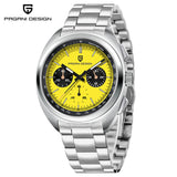 PAGANI DESIGN Men's Watches Retro Panda Dial Quartz Watch Men Japan VK63 Chronograph Sapphire glass Wrist Watch Men 2024 New