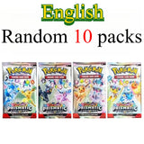 10 Packs Pokémon Card Bright Stars 151 Prismatic Evolutions,PALDEAN FATES English Reinforcement Battle Transaction Card Gift