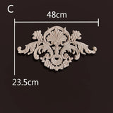 European Style Wood Applique Background Wall Decoration Floral Wood Decals for Wall  Antique Onlays Mouldings Home Decor Items