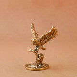 Antique Solid Brass Owl Miniature Figurines Retro Copper Animal Tea Pet Desktop Ornament Decor Crafts Animal Figurines