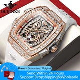 OUPINKE 3225 Women's Watch Big Dial Skeleton Mechanical Watch For Women Diamond Luxury Deep Waterproof Automatic Wrist Watches