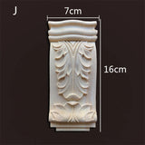 Retro Vintage Wood Carved Onlay Applique Carpenter Frame Decal Furniture Decoration Wooden Craft Decorative Door Flower Ornament