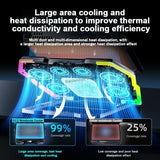 D13 Semiconductor Game Laptop Cooling Pad 8 Angles Adjustable Foldable LED Screen Notebooks Cooler Bracket For 12-21'' Computer