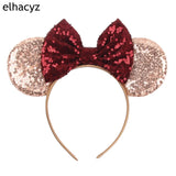 Colorful Sequins 5"Bows Mouse Ear Headbands for Adults Girls Festival Party Hair Accessories Women Girls Rainbow Hairbands