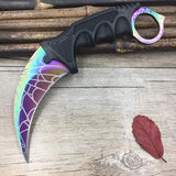 CS GO Counter Strike claw Karambit Knife Neck Knife with Sheath Tiger Tooth Real game Knife rainbow camping fix blade knife