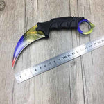 CS GO Counter Strike claw Karambit Knife Neck Knife with Sheath Tiger Tooth Real game Knife rainbow camping fix blade knife