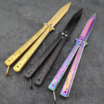 Butterfly in Knife European-style decorative pattern Training Folding Knife Butterfly Not Sharp No Edge Gift Practice Tools NEW