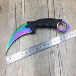 CS GO Counter Strike claw Karambit Knife Neck Knife with Sheath Tiger Tooth Real game Knife rainbow camping fix blade knife