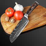 XITUO Kitchen Knives Stainless Steel Damascus laser pattern Knife Paka Wood Handle Fruit Vegetable Meat Cooking Tools Accessorie