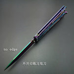 Butterfly in Knife Fly Dragon Coated Training Folding Knife Butterfly Not Sharp Butterfly No Edge Gift Practice Tools 