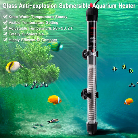 Mini Submersible Aquarium Heater Heating Rod for Aquarium Fish Tank Temperature Adjustment 220-240V 25W/50W / 100W / 200W / 300W