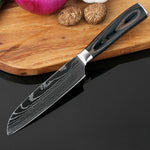 XITUO Kitchen Knives Stainless Steel Damascus laser pattern Knife Paka Wood Handle Fruit Vegetable Meat Cooking Tools Accessorie