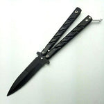 Butterfly in Knife Silver Titanium Coated Training Folding Knife Butterfly Not Sharp Butterfly No Edge Practice Tools