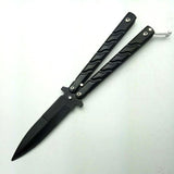 Butterfly in Knife Silver Titanium Coated Training Folding Knife Butterfly Not Sharp Butterfly No Edge Practice Tools