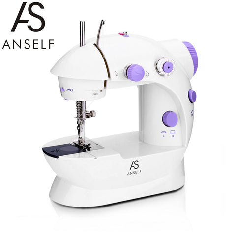 RU Portable Mini Sewing Machine with foot Dual Speed Double Thread Hand Pedal Sewing Machine with Light Electric Sewing Machines