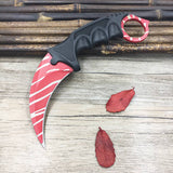 CS GO Counter Strike claw Karambit Knife Neck Knife with Sheath Tiger Tooth Real game Knife rainbow camping fix blade knife