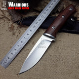 LCM66  hunting straight knife tactical knifeFixed Knives,steel head+solid wood handle Survival Knife,Camping Rescue Knife tools