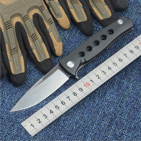 High Quality 58-60HRC D2 blade Steel + G10 handle bearing folding knife camping Hunting Survival Tactical knife EDC Utility tool