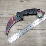 CS GO Counter Strike claw Karambit Knife Neck Knife with Sheath Tiger Tooth Real game Knife rainbow camping fix blade knife