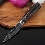 XITUO Kitchen Knives Stainless Steel Damascus laser pattern Knife Paka Wood Handle Fruit Vegetable Meat Cooking Tools Accessorie