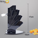 High Quality Black Acrylic Kitchen Ceramic Knife Holder for 3'' 4'' 5'' 6'' inch Knives with peeler Cutlery Stand Block Tool  