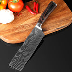 XITUO Kitchen Knives Stainless Steel Damascus laser pattern Knife Paka Wood Handle Fruit Vegetable Meat Cooking Tools Accessorie