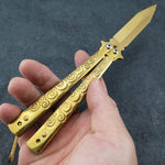 Butterfly in Knife European-style decorative pattern Training Folding Knife Butterfly Not Sharp No Edge Gift Practice Tools NEW