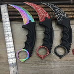 CS GO Counter Strike claw Karambit Knife Neck Knife with Sheath Tiger Tooth Real game Knife rainbow camping fix blade knife