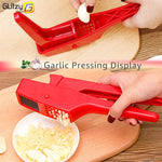 Garlic Press Slicer Mincer 2 In 1 Kitchen Ginger Presser Veggies Crusher Peeler Ricer With Cleaning Brush PP Chopper Tool Set