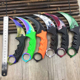 CS GO Counter Strike claw Karambit Knife Neck Knife with Sheath Tiger Tooth Real game Knife rainbow camping fix blade knife