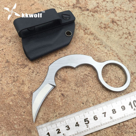 KKWOLF High quality Karambit knife mini seel claw Military Tactical Survival Knife D2 blade Combat Hunting knife Free shipping