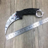 CS GO Counter Strike claw Karambit Knife Neck Knife with Sheath Tiger Tooth Real game Knife rainbow camping fix blade knife