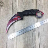 CS GO Counter Strike claw Karambit Knife Neck Knife with Sheath Tiger Tooth Real game Knife rainbow camping fix blade knife