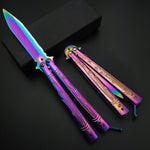 2 Styles Top Bamboo Carving Butterfly in Knife Survival Knifes EDC No Edge Practice knives Butterfly training Tools