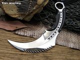 LCM66 Mirror light scorpion claw knife outdoor camping jungle survival battle karambit Fixed blade hunting knives self defense