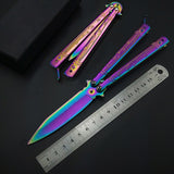 2 Styles Top Bamboo Carving Butterfly in Knife Survival Knifes EDC No Edge Practice knives Butterfly training Tools