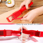 Garlic Press Slicer Mincer 2 In 1 Kitchen Ginger Presser Veggies Crusher Peeler Ricer With Cleaning Brush PP Chopper Tool Set