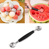 Stainless Steel Watermelon Slicer Fruit Knife Cutter And Ice Cream Ballers Melon Scoop Double Size Spoon Set Kitchen Tools