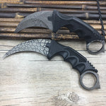 Sharp CS GO Counter Strike claw Karambit Knife Neck Knife with Sheath Tiger Tooth Real game Knife Damascus coating camping knife