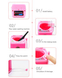 Mini Simulation Children Play Pretend Electric Cute Cosmetic Powder Puff Washing Machine Makeup Brushes Cleaner Washer Tool