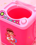 Mini Simulation Children Play Pretend Electric Cute Cosmetic Powder Puff Washing Machine Makeup Brushes Cleaner Washer Tool